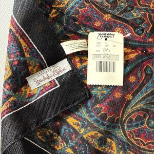 Vintage Strawbridge & Clothier 30" Square Paisley Scarf + Bonus Scarf - orig box